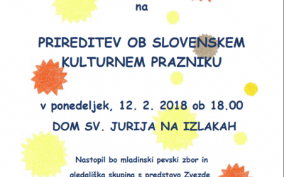 Prireditev ob slovenskem kulturnem prazniku