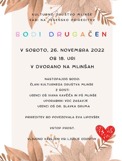 VABILO NA PRIREDITEV BODI DRUGAČEN